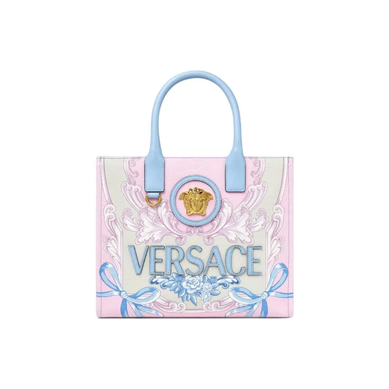 FANSIZHE La Medusa Cotton Tote Bag, Shopping Bag, Shoulder Bag, Handbag Trumpets Women's Light Blue & Multicolor-0