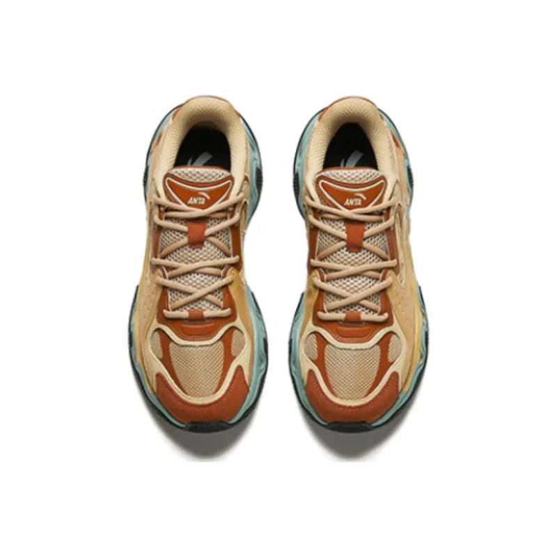 Anta Cushioned Slip Resistant Low Top Casual Shoes Men's Tan-3