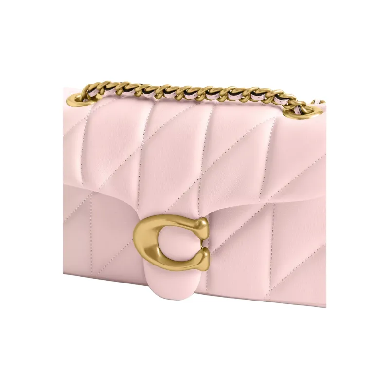 COACH Tabby Leather Shoulder Bag Trumpets Women's Brass & Pink-4