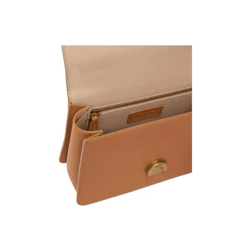 PINKO Love Bag Cow Leather One Shoulder Handbag Mini Women's Brown-2