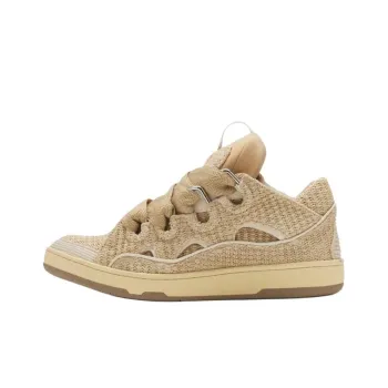 Lanvin Raffia Skateboard Shoes Unisex Beige