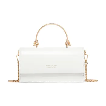 TUCANO PU Portable Small Bag, Chain Bag, Small Square Bag, Shoulder Bag, Crossbody Bag Trumpets Women's Cream White