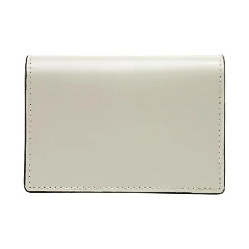 PRADA Cow Leather Wallet Card Clip Card Holder Women's White-3