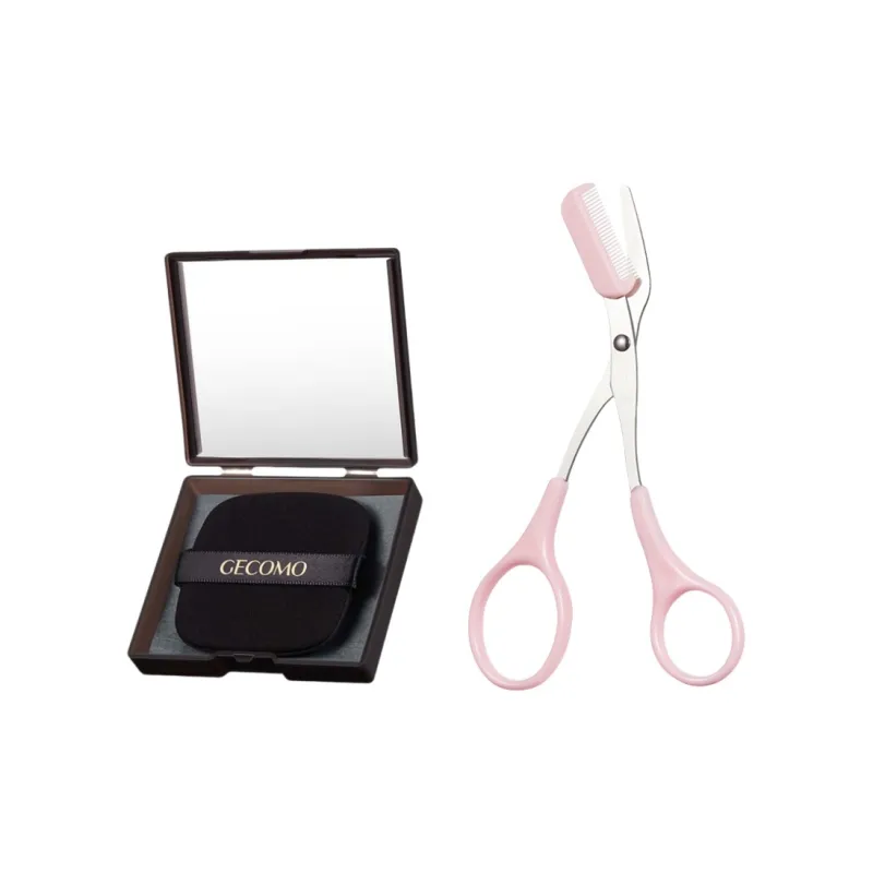GECOMO Eyebrow Shaping Combo+Oil Absorbing Paper Combo, Oil Absorbing Paper With Built in Mirror Powder Puff-2