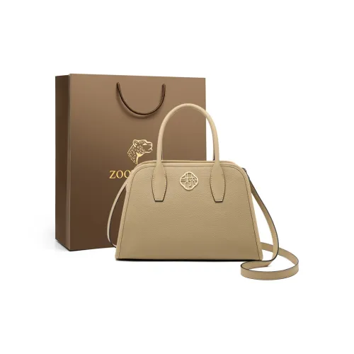 ZOOLER Cow Leather One Shoulder Handbag Medium Size Women's Ecru/Khaki