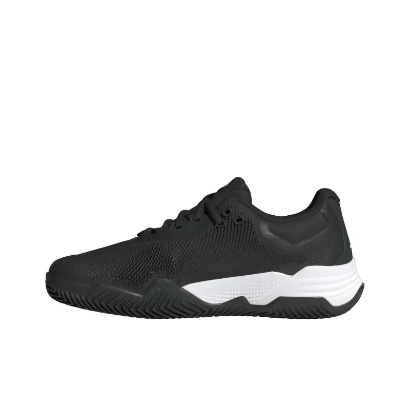 Adidas Solematch Control Abrasion Resistant Low Top Tennis Shoes Men's Black White-2