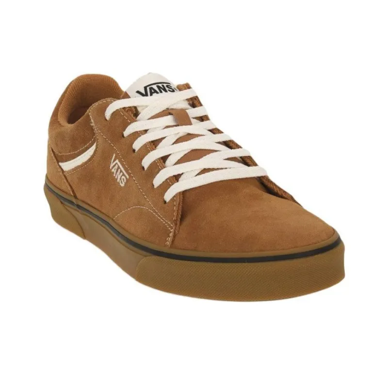 Vans Seldan Anti Slip Wear Resistant Low Top Skateboard Shoes Men's Brown-2
