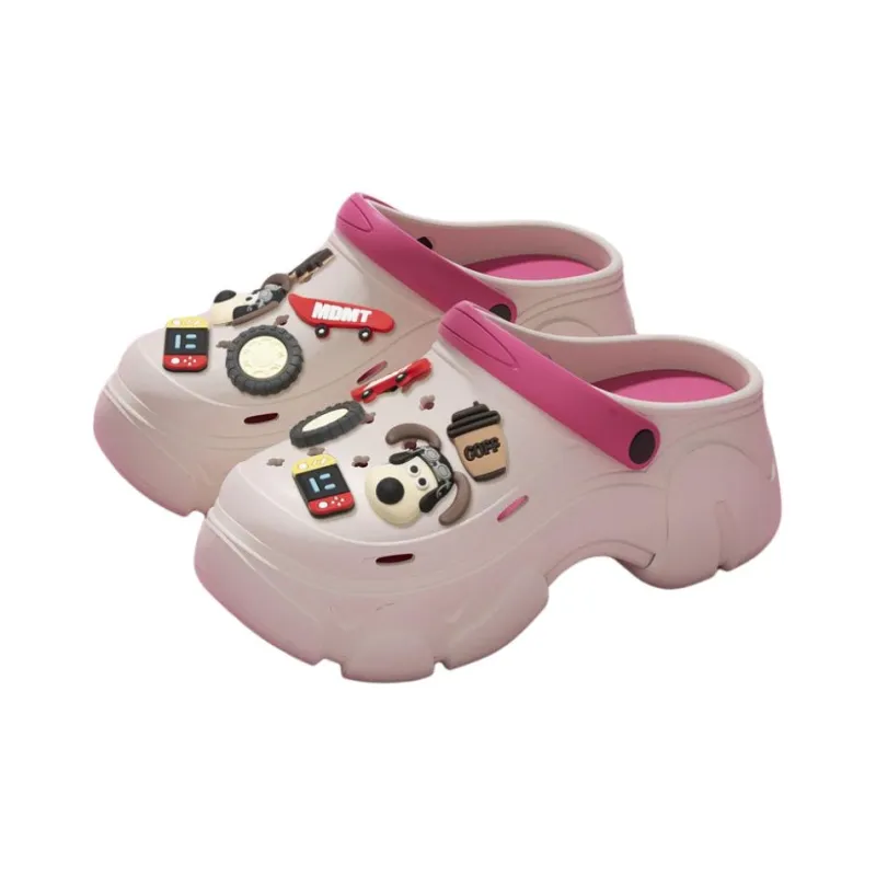 ECAC 8.0cm Height Increasing Summer Slip Resistant Platform Closed Toe Home Slippers-8