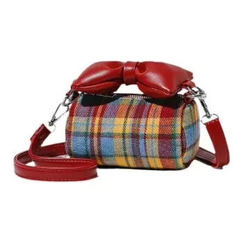 Meow In The Grass Woolen Shoulder Bag Crossbody Bag Handbag Women's Red