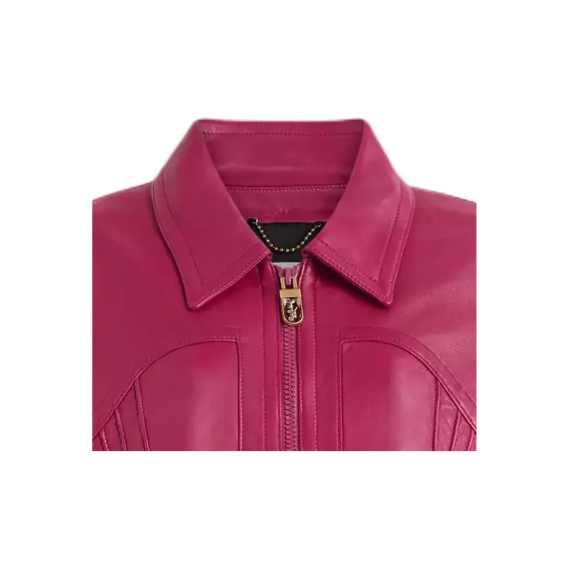COACH Leather Jacket Women's Red-2