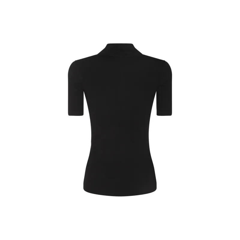 Elisabetta Franchi Breast Pocket Micro Ribbed Polo Shirt-1
