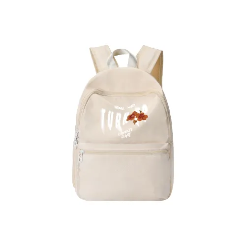 TURN UP Polyester Backpack Regular Unisex Ecru