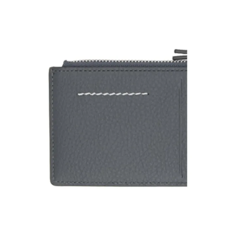 MM6 Maison Margiela Calfskin Card Holder Small Size Men's Black Plum-4