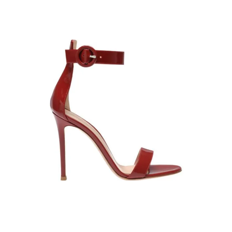 GIANVITO ROSSI Portofino One Strap Sandals 10.5cm Women's Red-1