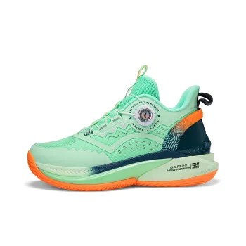 ANDEZHANMUSI Cushioning Low Top Basketball Shoes Men's Ice Emerald Green