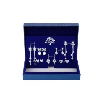 HANYUDIE 999 Fine Silver Ear Studs Earrings Women's Exquisite Box Love Confession