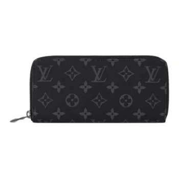 LOUIS VUITTON Monogram Eclipse Canvas Wallet Women's Gray