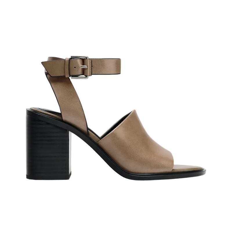ZARA One Strap Sandals Women's Taupe-1