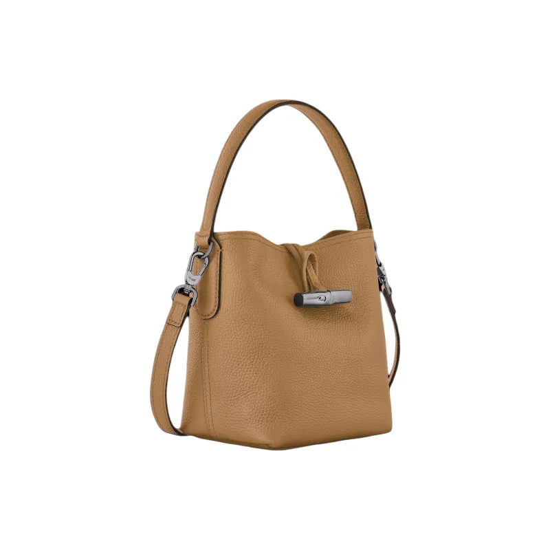 LONGCHAMP Le Roseau Leather Bucket Bags Shoulder Bag Crossbody Bag Handbag Women's Brown-1