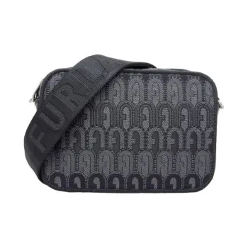 Furla Real Jacquard Fabric Crossbody Bag Shoulder Bag Mini Women's Black Multicolor