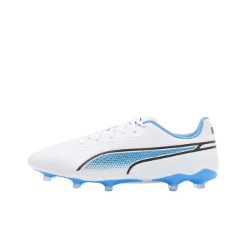 PUMA KING MATCH AG Short Rubber Studs FG Long Rubber Studs Anti Slip Wear Resistant Soccer Shoes Unisex White Blue