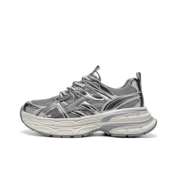 JEEP SPIRIT Chunky Sneakers Men Low Top Bright Sand Silver