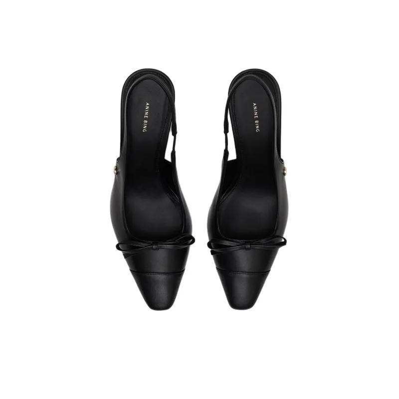 Anine Bing Freya Slim Heel High Heels 8cm Women's Black-3