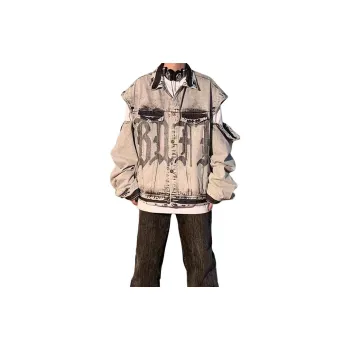 TESTUNG Denim Jacket Unisex Gray