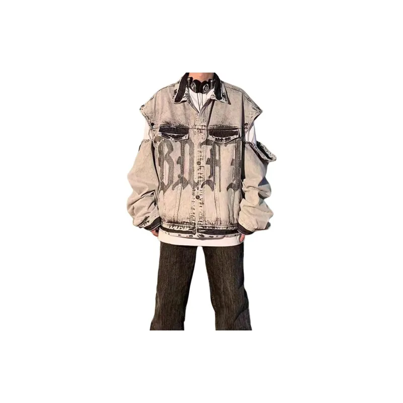 TESTUNG Denim Jacket Unisex Gray-0