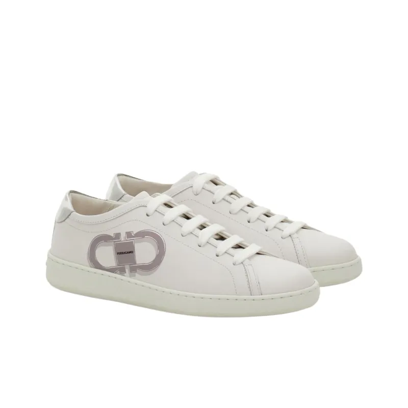 FERRAGAMO GANCINI Low Top Skateboard Shoes Women's White-2