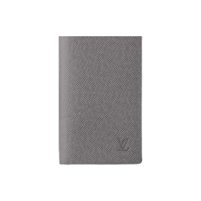 LOUIS VUITTON Brazza Leather Long Wallets Men's Gray-3
