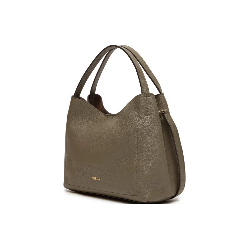 Furla Primula Natural Leather One Shoulder Handbag Small Size Women's Green-2