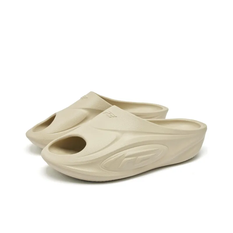 QIAODAN Abrasion-Resistant Slip-Resistant Cushioning FE Slide Slippers Men's Apricot Color-3