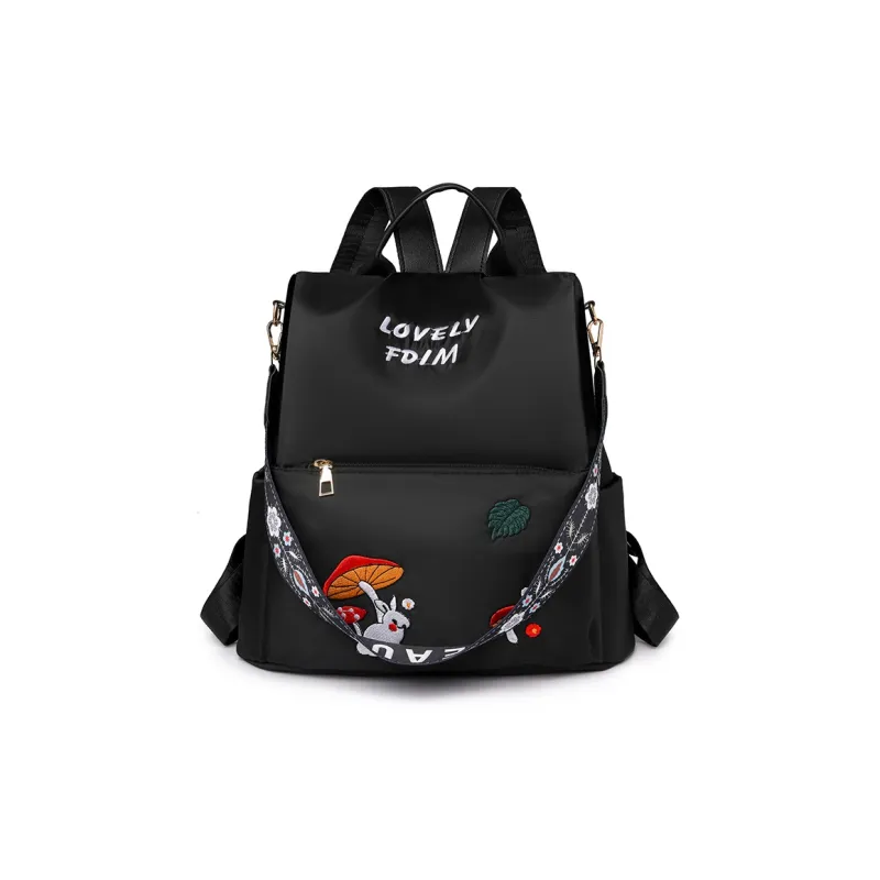 BGAY Nylon Backpack Regular Women's Ecru/Black/Pink-5