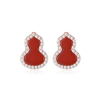 CENTURY&KINDLE Agate Stud Earrings Women's