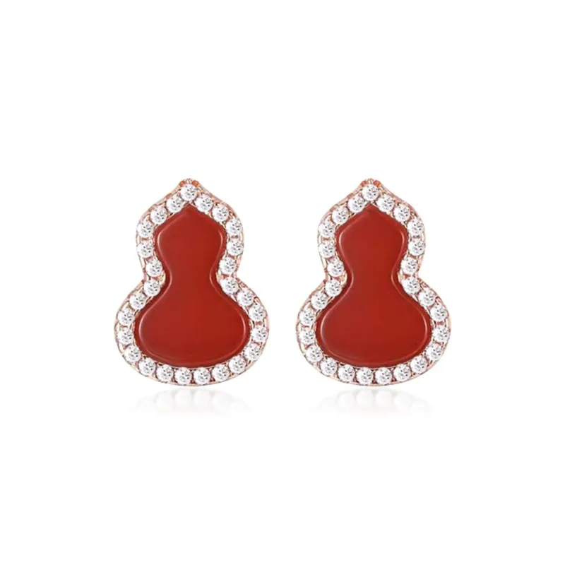 CENTURY&KINDLE Agate Stud Earrings Women's-0