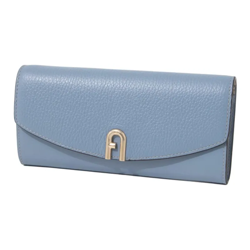 Furla Primula Leather Wallet Regular Women's Blue-1
