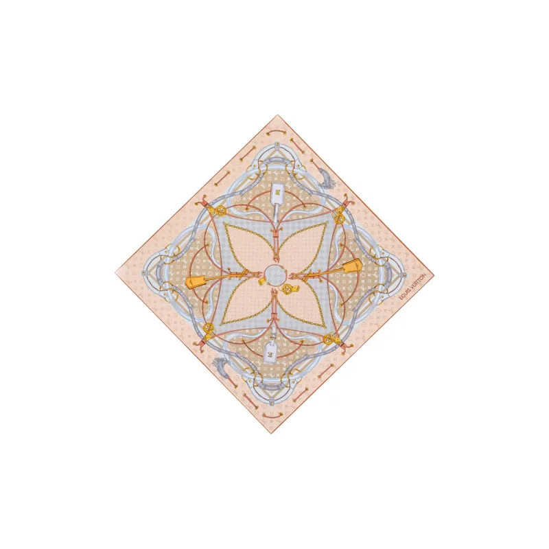 LOUIS VUITTON Silk Scarves Women's White-2