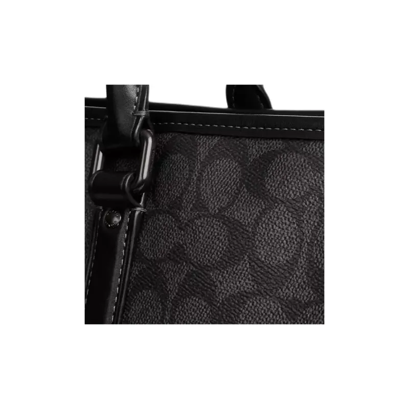 COACH Metropolitan Cow Leather Tote Bag Shopping Bag Handbag Large Size Men's Black-3