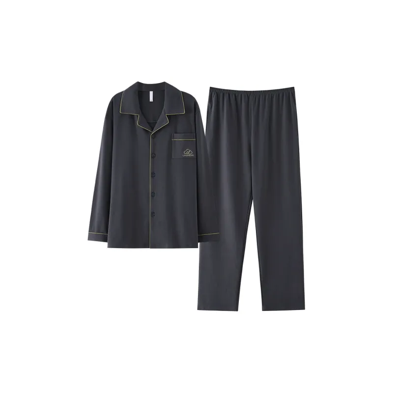 Pretty Lady Pajama Set Men's Black Gray Color-0