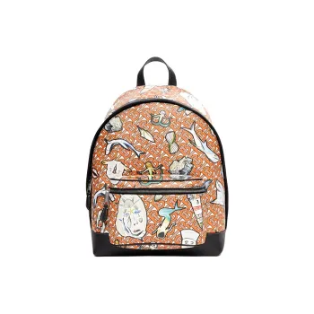 Burberry Cow Leather, Canvas Backpack Men's Multicolor