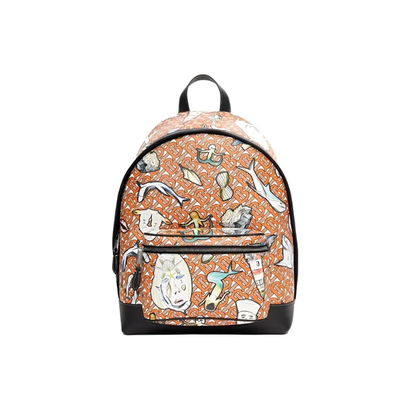 Burberry Cow Leather, Canvas Backpack Men's Multicolor-0