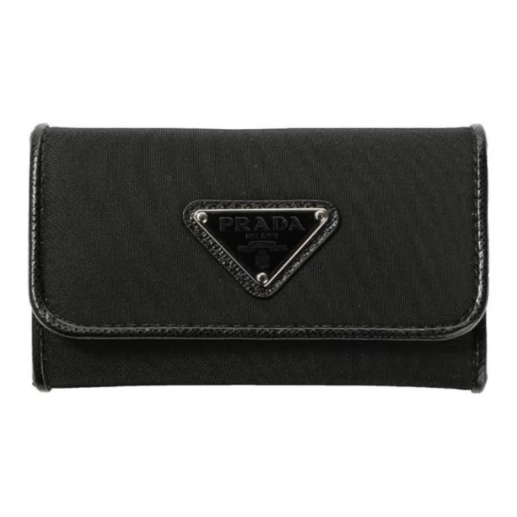 PRADA Nylon Key Pouch Unisex Black-0