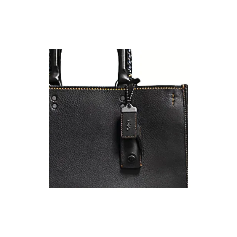 COACH Rogue Glove Tanned Pebbled Leather Tote Bag Shopping Bag Shoulder Bag Handbag Women's Black-1
