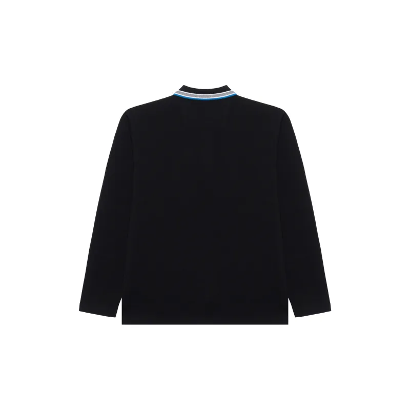 HUGO BOSS Logo Embroidered Long Sleeved Polo Shirt-1