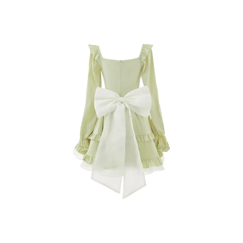 AFGGD Long-Sleeved Dresses Women's Green-1