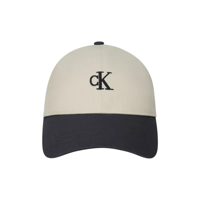 CALVIN KLEIN Cotton Baseball Caps Unisex Ecru/Blue Gray-0