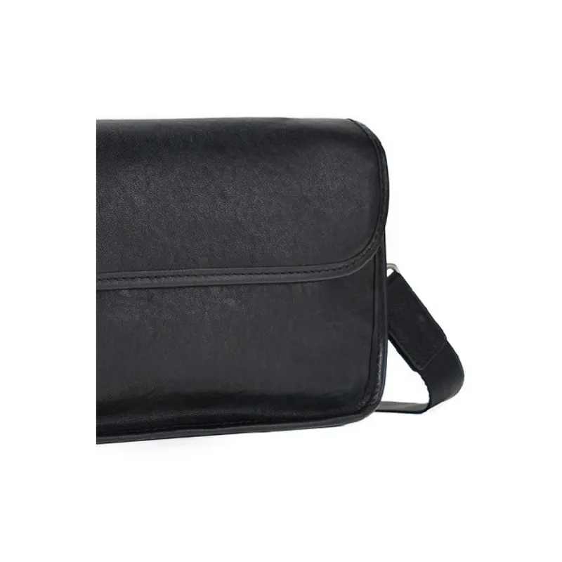 DOSRFINI Cow Leather Crossbody Bags Shoulder Bags Large Size Men's Black-3