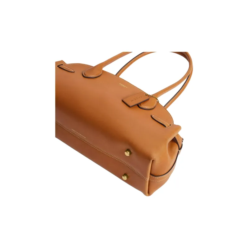 COACH Empire Leather Shoulder Bag Large Size Women's Brown-4