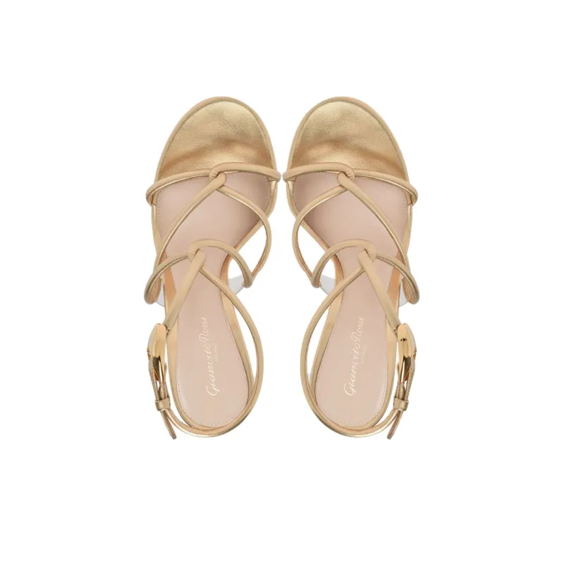 GIANVITO ROSSI Black Mamba One Strap Sandals 10.5cm Women's Gold-3